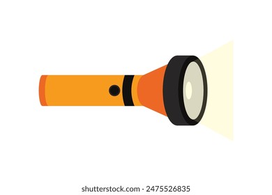 Hiking electric flashlight icon. Handle flashlight, design for web isolated on white background. Flat vector illustration