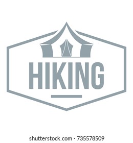 Hiking emblem logo. Vintage illustration of hiking emblem vector logo for web