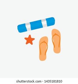 Hiking equipment flat icon set. Go on a hike slogan. Time hiking the mountains design element collection in retro cartoon style. Adventure camping symbols. Tourism banner background illustration

