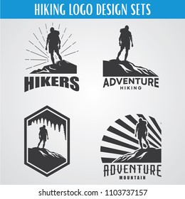 Hiking Expedition Logo Design Template Set