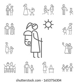 Hiking, family icon. Family life icons universal set for web and mobile