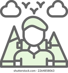 Hiking Fillay Vector Icon Design