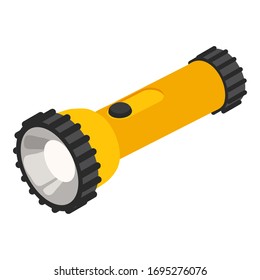 Hiking flashlight icon. Isometric of hiking flashlight vector icon for web design isolated on white background