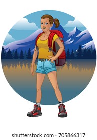 Hiking girl design