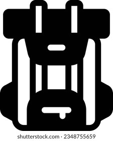 Hiking Glyph Icon - Single Icon, Vector