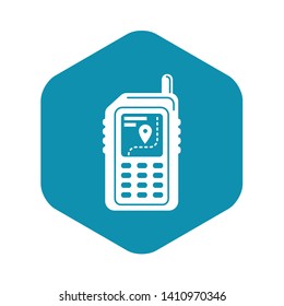 Hiking gps device icon. Simple illustration of hiking gps device vector icon for web design isolated on white background