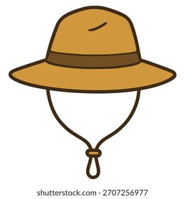 Accesorios de sombrero de senderismo Diseño de Plantilla de Ilustración vectorial de color plano