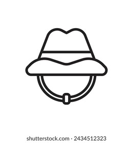 Hiking Hat Outline Icon Vector Illustration