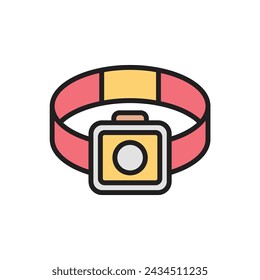 Hiking Head Lamp Icon Vector Illustration