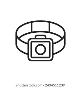Hiking Headlamp Outline Icon Vector Illustration
