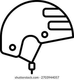 Hiking helmet vector design in modern style, mountain safety gear and outdoor protection concept, adventure equipment illustration. Line Icon