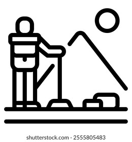 Hiking Hobby object icon illustration