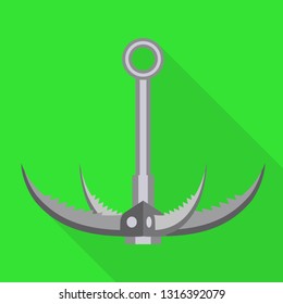 Hiking hook icon. Flat illustration of hiking hook vector icon for web design