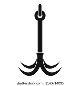 Hiking hook icon. Simple illustration of hiking hook vector icon for web design isolated on white background