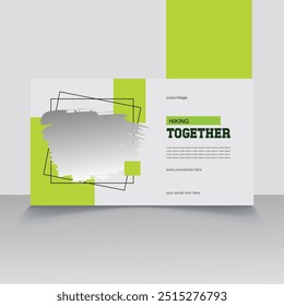 Design de modelo de banner horizontal com caminhada