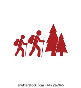 Hiking icon. 