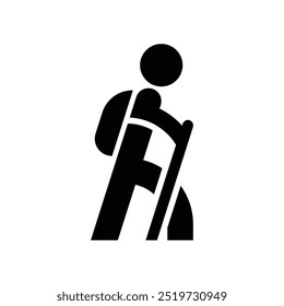 Wandersymbol schwarzes Vektordesign