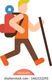 Hiking icon , camp icon - Vector 