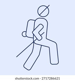 Hiking icon in editable stroke modern line style. Vector illustration