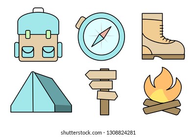hiking icon flat design 