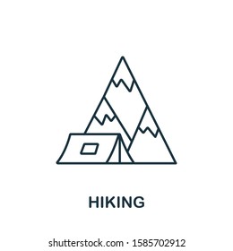 Hiking icon from hobbies collection. Simple line element Hiking symbol for templates, web design and infographics