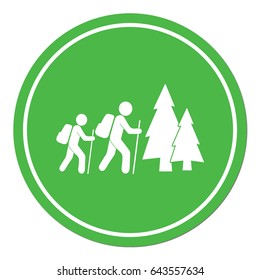 Hiking icon illustration 
