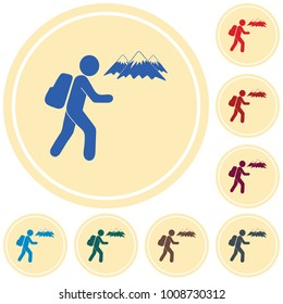 Hiking icon illustration isolated vector sign symbol