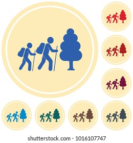 Hiking icon illustration isolated vector sign symbol