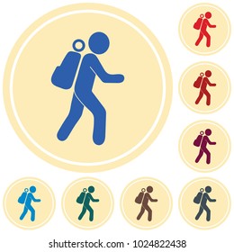Hiking icon illustration isolated vector sign symbol