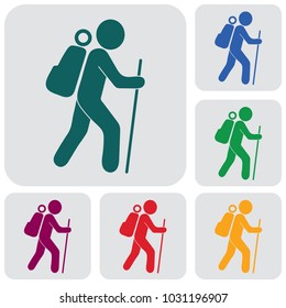 Hiking icon illustration isolated vector sign symbol