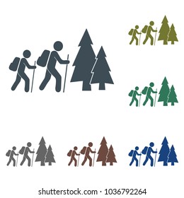 Hiking icon illustration isolated vector sign symbol

