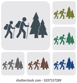 Hiking icon illustration isolated vector sign symbol