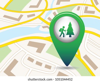 Hiking icon illustration isolated vector sign symbol