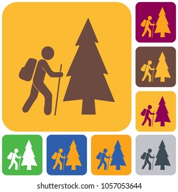 Hiking icon illustration isolated vector sign symbol