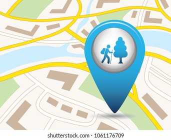 Hiking icon illustration isolated vector sign symbol