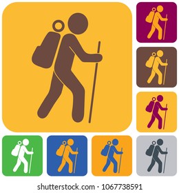 Hiking icon illustration isolated vector sign symbol
