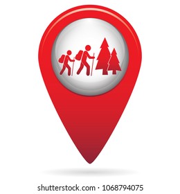 Hiking icon illustration isolated vector sign symbol