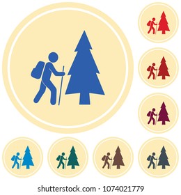Hiking icon illustration isolated vector sign symbol


