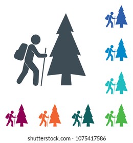 Hiking icon illustration isolated vector sign symbol