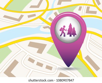 Hiking icon illustration isolated vector sign symbol