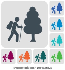 Hiking icon illustration isolated vector sign symbol

