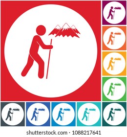 Hiking icon illustration isolated vector sign symbol