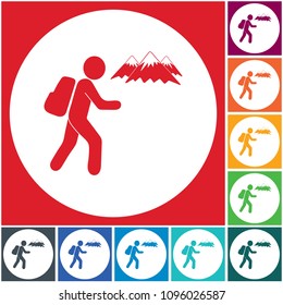 Hiking icon illustration isolated vector sign symbol

