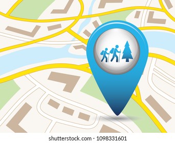 Hiking icon illustration isolated vector sign symbol