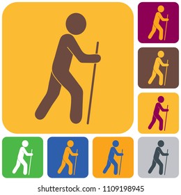 Hiking icon illustration isolated vector sign symbol

