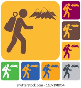 Hiking icon illustration isolated vector sign symbol