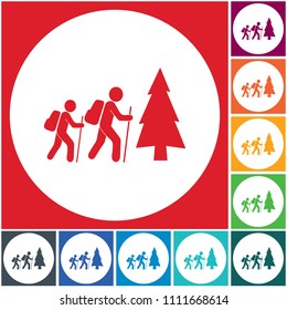 Hiking icon illustration isolated vector sign symbol