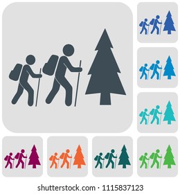Hiking icon illustration isolated vector sign symbol