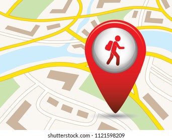 Hiking icon illustration isolated vector sign symbol