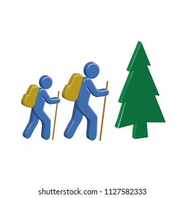 Hiking icon illustration isolated vector sign symbol